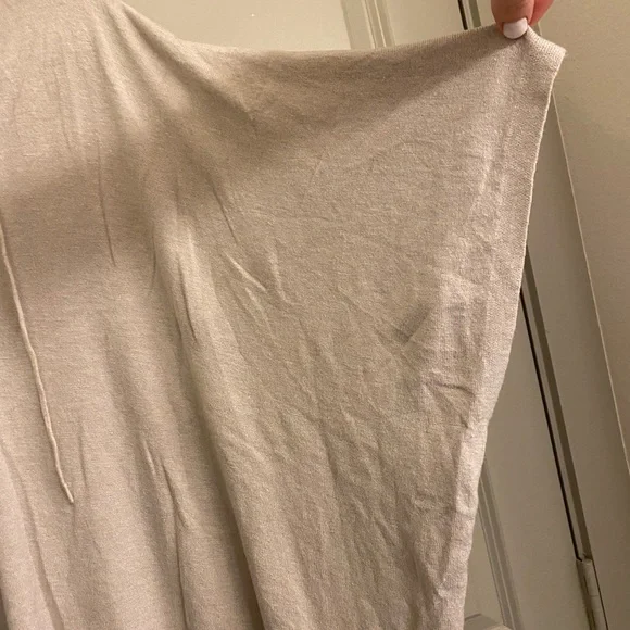 Beige Hooded Poncho Sweater Top Size S/M - Picture 4 of 6